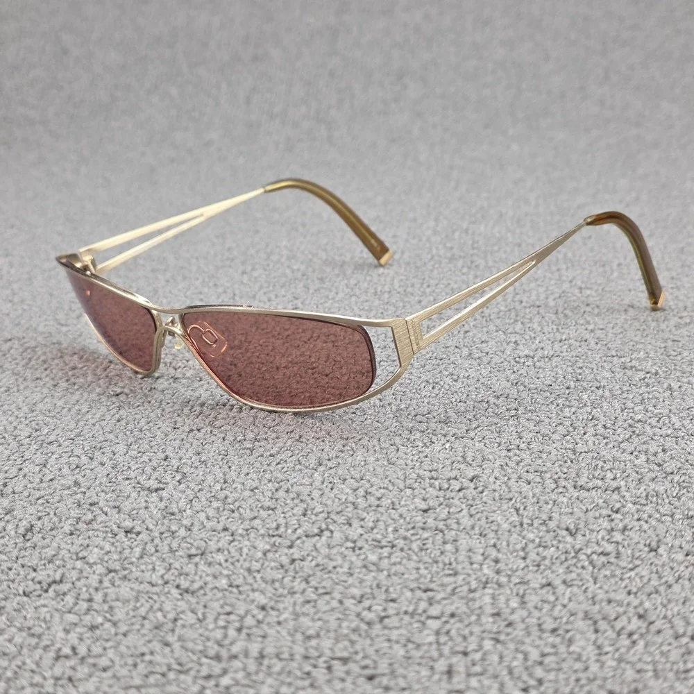 Hummer H2002 Sunglasses Women Gold Carat Y2K Rectangle Metal Frames 61-12-140